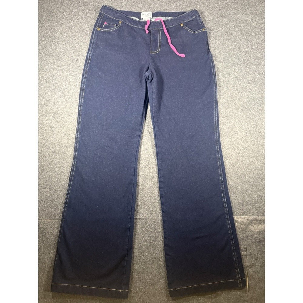 Pajama Jeans Bootcut Blue‎ Dark Wash Stretch Drawstring Women's M